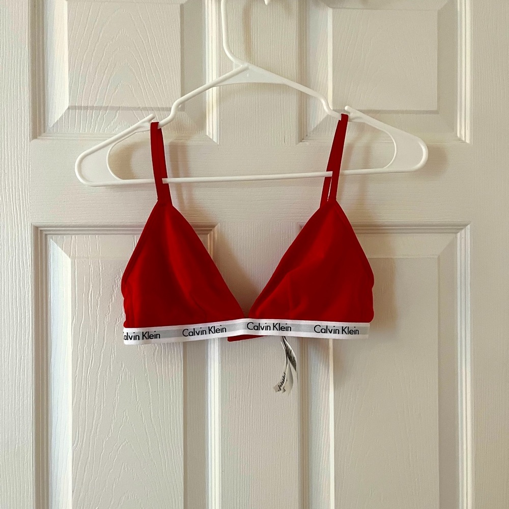 Red Calvin Klein bralette